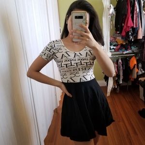 Forever 21 Black and White Skater Dress